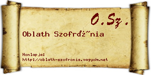 Oblath Szofrónia névjegykártya